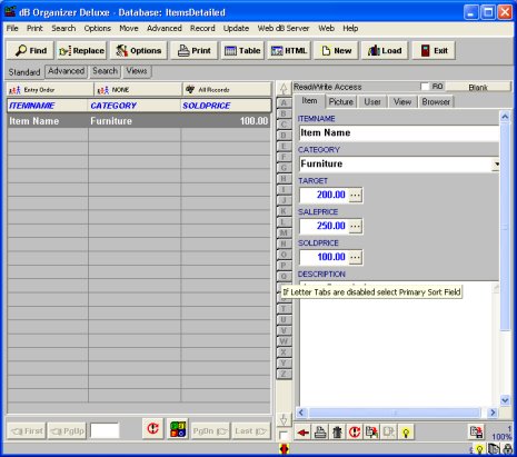 inventory organizer deluxe inventory software by primasoft